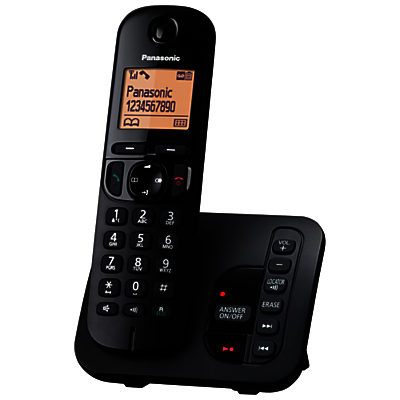 Panasonic KX-TGC220EB Digital Cordless Telephone with 1.6  Backlit LCD Screen, Nuisance Call Blocker & Answering Machine, Single DECT